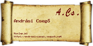 Andrási Csegő névjegykártya
